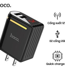 Cốc sạc Hoco 12W 2 cổng USB – Sạc nhanh, an toàn, tiện lợi