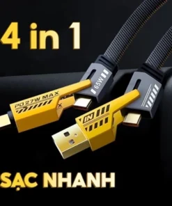 Alternative view of Sạc Nhanh Đa Năng 4IN1 65W / 120W Cao Cấp 1.2M, Dây Dù Chống Đứt - Cho USB-Type C, Type C-Type C, Type C- iP, USB-iP